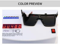 Toyear-gafas de sol cuadradas para hombre y mujer, lentes de sol de marca de diseñador de lujo, a la moda, Estilo Vintage, montura grande, parte superior plana, UV400 - details 1
