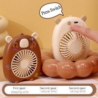 Regalos creativo lindo ventilador de capibara Color sólido portátil Mini ventilador de capibara duradero con pegatina de dibujos animados ventilador de mano de viaje - details 11