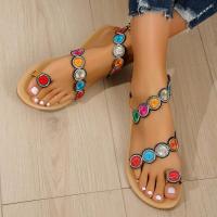 Sandalias de moda con flores de imitación bordadas - details 14