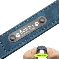 Collares personalizados cuero, Collar Perro, etiquetas identificación de nombre para perros pequeños medianos grandes Pitbull - details 10