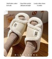 Zapatillas de algodón con Velcro para mujer, suela exterior de EVA suave para interiores y exteriores, plantilla de felpa, estilo de plataforma, fácil de combinar, novedad - details 4