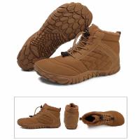 Botas de nieve de invierno para hombres y mujeres, zapatos descalzos forrados de piel cálida, repelente al agua, caja de punta ancha, botines ligeros para exteriores - details 4