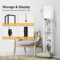 Lámpara de Pie con Carga y Control Remoto Estante de Madera LED Regulable de 4 Temperaturas de Color Incluye Bombilla Para Sala de Estar, Dormitorio, Oficina Decoración Vintage - details 19