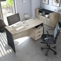 Aparador de 3 Puertas Buffet para Sala Diseño Blanco y Gris Cemento Medidas 150 cm x 76 cm x 41 cm - details 12