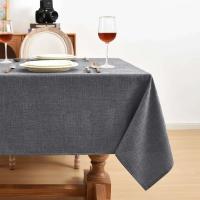 Mantel vintage de algodón caqui gris para cocina, granja, banquete de Navidad, cubierta de mesa de ración - details 3