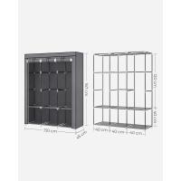Armario Plegable de Tela 4 Barras, 4 Bolsillos Laterales, Almacenamiento, Negro RYG094B02 - details 20