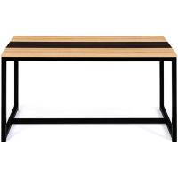 comedor rectangular Dover para 6 personas, banda central negra, diseño industrial, 120 cm - details 3