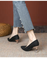 Tacones altos de verano para mujer 2025, nuevos, puntiagudos, cómodos, tacón delgado, temperamento, cuero suave, cómodos, versátiles, boca poco profunda, solo zapatos para mujer. - details 4