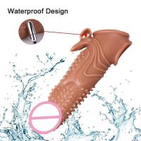 Empaque privado SEXY Extensor Realista Anillo Vibrador Funda para Pene Aumento Retraso de Eyaculación Condón Reutilizable Juguetes Sexuales para Hombres - details 3