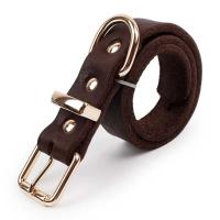 Collar de Perro de Cuero Real Fuerte Collar de Perro de Acero Inoxidable para Cachorros y Perros Grandes Horquilla de Mascotas - details 4