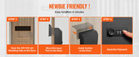 SucceBuy Buzón para llaves a través de la puerta, buzón de acero resistente a través de la puerta con cerradura de combinación de 12 pulgadas, negro - details 3