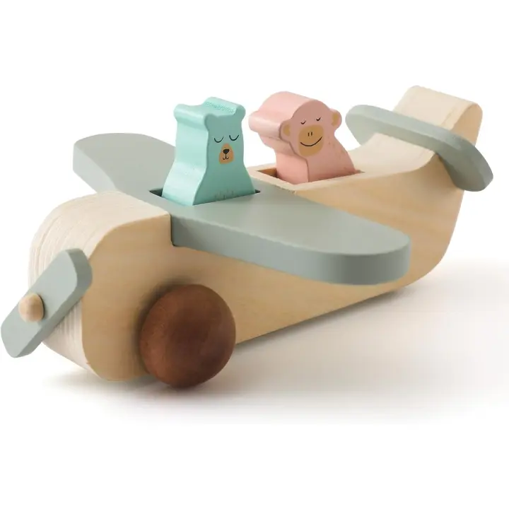 Juego de Juguetes de Aviación de Madera Excitat Vehículos de Transporte Aéreo Juego de Tirar - 1
