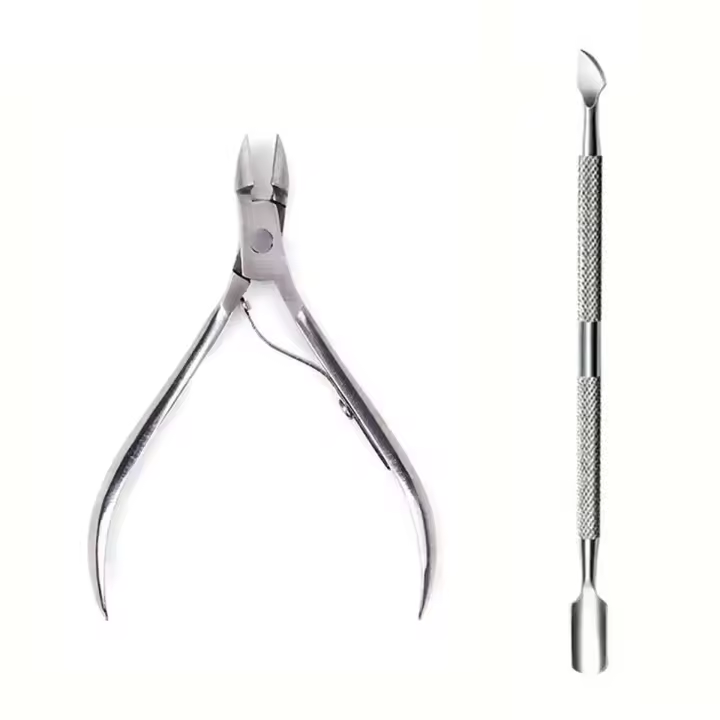 Kit de Manicura de Acero Inoxidable Profesional Tijeras, Pinzas, Removedor de Cutículas - 1