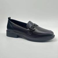 Zapatos planos de cuero negro de alta calidad para mujer, cómodos zapatos náuticos antideslizantes con punta de mula, plantillas de goma informales para varias niñas - details 5