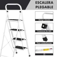 peldaños con Estructura de Acero |   Taburete Multifuncional con Superficie Antideslizante y Base Estable |   Ligera, portátil y Segura para hogar, Oficina y tareas domésticas - details 5