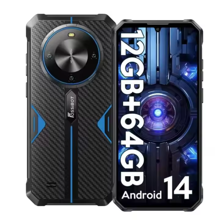 FOSSiBOT F105 Móvil Resistente 10300mAh, 12GB+64GB, 6.745 Pulgadas HD+ Android 14 Móvil Irrompible Teléfono Robusto, 20MP+8MP Cámara, IP68, Dual SIM 4G, Chipset Octa-core, Face IDOTGGPS - 1