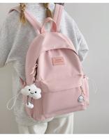 Mochilas simples y versátilesMochila para estudiantes de secundaria Mochila para estudiantes universitarios de gran capacidad Mochila de color sólido de estilo coreano - details 2