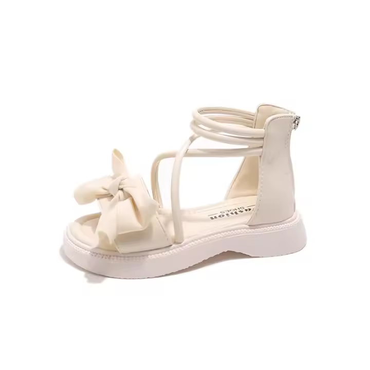 Gladiator Girls, zapatos de playa para niños, sandalias romanas con lazo y cremallera trasera, moda suave, novedad de verano 2025 - 1