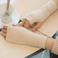 Guantes sin dedos para clima frío para hombres y mujeres, cómodos guantes de punto elásticos, guantes de montar antideslizantes - details 1