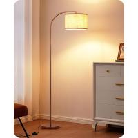 Lámpara de Pie Minimalista Pantalla de Lino Beige, Bombilla LED, Ajustable para Dormitorio, Salón, Oficina Dorado - details 10