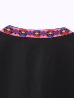 Chaleco Floral bordado Vintage para mujer, chaleco abierto sin mangas, Top corto informal de verano - details 32