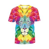 Nueva camiseta 3D de manga corta para hombre, camiseta de león con estampado digital, jersey deportivo de manga corta. - details 6