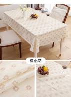 Mantel de mesa de comedor rectangular semitransparente de PVC suave impreso de plástico blanco, mantel resistente al calor - details 8