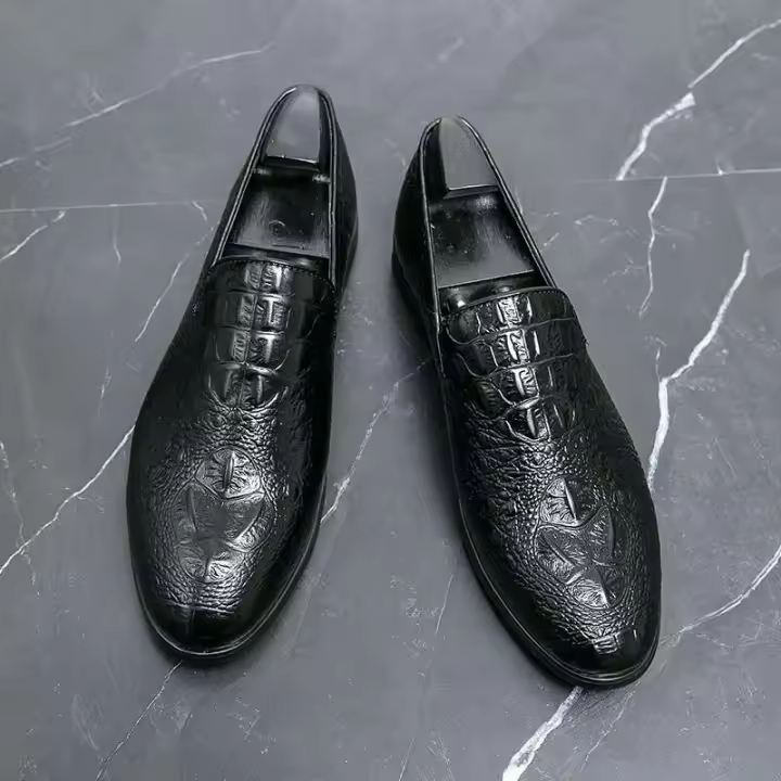Nuevo 2023 zapatos de oficina de cuero genuino de vestir de negocios para hombres, zapatos casuales Mokasin Gommino - 1