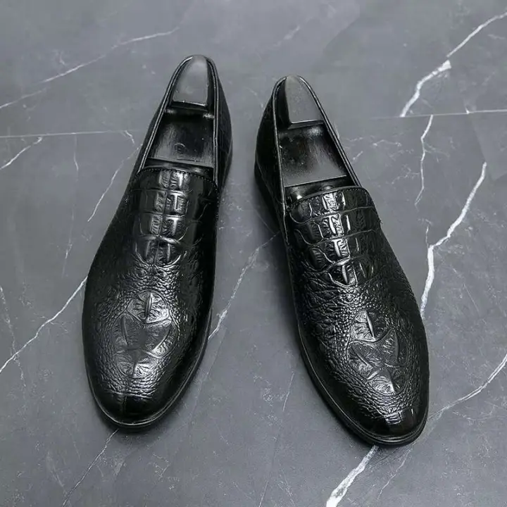 Nuevo 2023 zapatos de oficina de cuero genuino de vestir de negocios para hombres, zapatos casuales Mokasin Gommino - 1