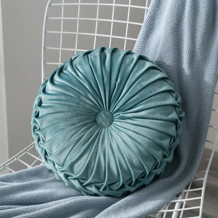 Decoración redonda de terciopelo, almohada suave decorativa de color liso para sofá, silla, dormitorio, regalo de inauguración del hogar - 1