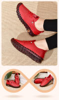 Zapatos de marca antideslizantes para mujer, zapatillas de cuero suave, mocasines cómodos sin cordones, zapatos para mamá con hilo de coser a mano - details 13