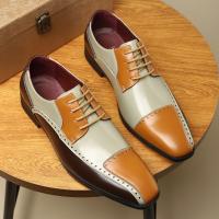 Zapatos elegantes de cuero para hombre, calzado Formal de lujo para oficina, fiesta, negocios, marrón, inglés, color negro - details 12