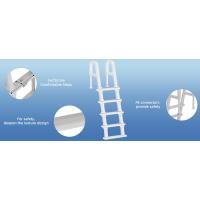 UPHYB Escalera, Escaleras de Piscina de 5 Pasos con Pasamanos Dobles Escalones Antideslizantes para Piscinas Sobre el Suelo y Enterradas de 47"-54", Blanco - details 2