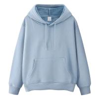 Nueva sudadera con capucha informal para hombre a la moda de otoño e invierno, 100% algodón, manga larga, corte holgado, color sólido, tinte liso - details 2