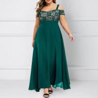 Vestido largo de talla grande de manga corta para mujer, vestido largo de noche para fiesta, hombros descubiertos, vestidos formales para ocasiones de talla grande 5XL 6XL - details 12