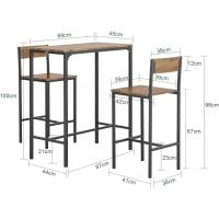 Muebles de Comedor de Estilo Industrial 2 Taburetes con Respaldos - details 4