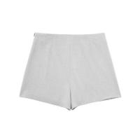 OUWU- Conjunto De 2 Piezas A La Moda Para Mujer, Camisas Grises Con Cuello De Solapa Y Pantalones Cortos Con Cremallera Lateral Vintage, Conjunto De Pantalones Cortos Elegantes Para Mujer - details 21
