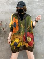 Masss-suéteres con capucha para mujer, ropa de moda de invierno, holgados cárdigans con estampado Floral, cálidos e informales de lujo, talla grande, 2024 - details 5