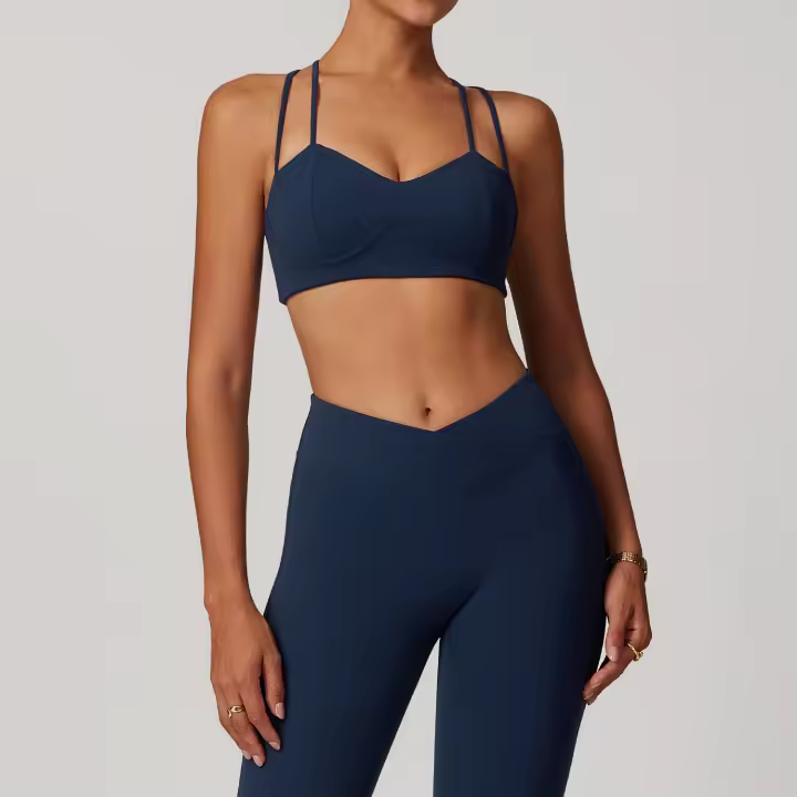 Sujetador deportivo con cordones para mujer de alto soporte, sujetador deportivo para Yoga y Fitness - 1