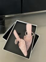 Hada francesa viento punta cabeza bolsa cabeza media zapatillas mujer usando nuevo tacón delgado arrugado zapatillas geniales - details 30