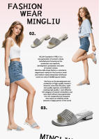 Zapatillas de tacón grueso con diamantes de imitación nuevas medias zapatillas ropa exterior de mujer con falda casual moda versátil sandalias - details 3