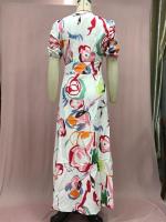 Vestido largo de playa para mujer, prenda ajustada con dobladillo grande, estampado de cuatro caras, novedad de primavera, 2024 - details 9