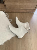 Versión coreana de versátil tubo corto botas delgadas nueva con falda botas cortas de tacón grueso zapatos franceses de mujer - details 12