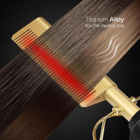 Hair Straightener Comb 2 IN 1 Copper Metal Hot Hair Comb Home Beauty Salon DIY Fast Heating Curling Iron Copper Comb Electric - details 7