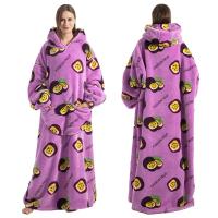 Manta de franela de invierno para adultos y niños, sudadera con capucha de manga larga, jersey de lana, manta usable, regalo - details 13