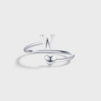 Anillos de Letras para mujer, Plata de Ley 925, A-Z, Iniciales apilables de Nombre, Anillo Abierto con Talla Ajustable - details 21