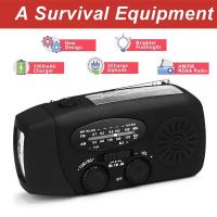Radio Meteorológica Portátil Multifunción AM/FM/NOAA Radio de Emergencia de Manivela con Carga Solar y Linterna LED - details 0