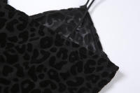 BUNO-mono de malla flocado para mujer, camisola Sexy de otoño, retales de leopardo, ropa moldeadora de cuerpo, traje de medianoche para discoteca - details 9