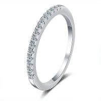 Anillo de Plata Esterlina S925 Plato de Oro Blanco 18k Anillo de Compromiso de Boda 1,5mm Color D - details 5