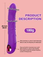 Consolador vibrador de empuje 2 en 1, vibrador femenino para punto G, consoladores anales de silicona suave, Juguetes sexuales con 10 vibraciones, 3 modos de empuje - details 1